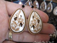 White & Black Spring Vines Teardrop Earrings Pysanky Eggshell Jewelry by So Jeo : pysanky pysanka ukrainian easter egg batik art eggshell jewelry pendants earrings drop dangle etched flowers gift women accessories accessory pendant necklace bail crystal finding sterling silver filled sojeo flowers celtic purple white red pink brown green purple orange cream burgundy magenta teal turqoise crows crow blue black so jeo art handmade